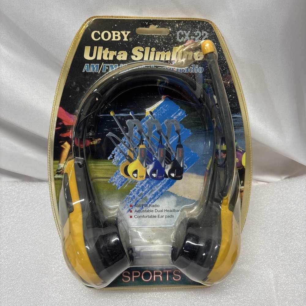 New COBY Ultra Slimline AM/FM Headphone Radio CX-21 Sports Jogger Headset SEALED